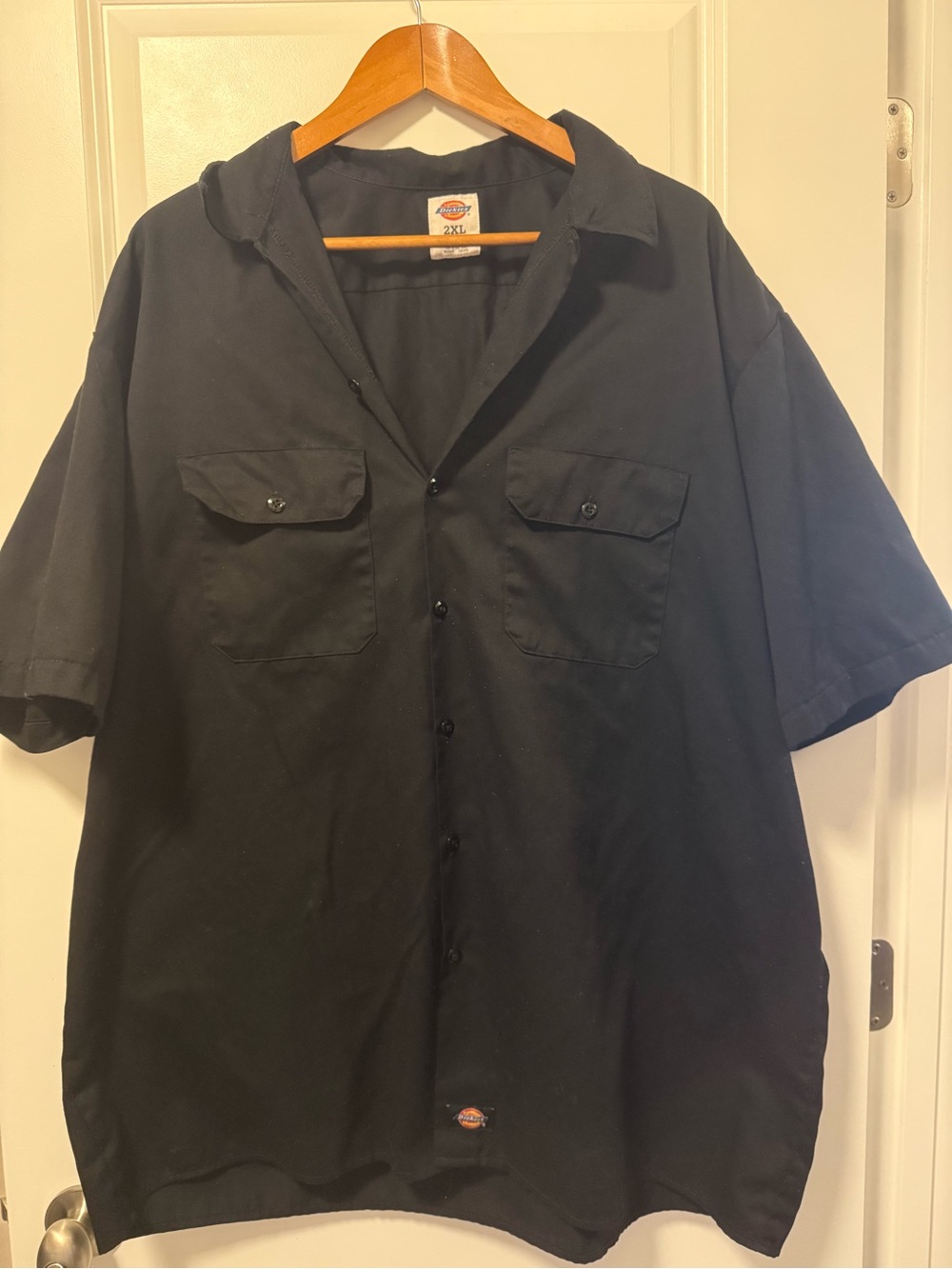 Dickies Black Short Sleeve Button Front Work Shirt 2XL
